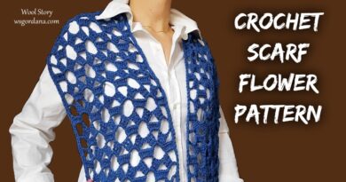 349 – Tutorial How to Crochet Lace Scarf Flower Pattern