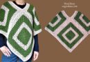 382 – Easy Crochet Granny Square Poncho – Only 4 Squares